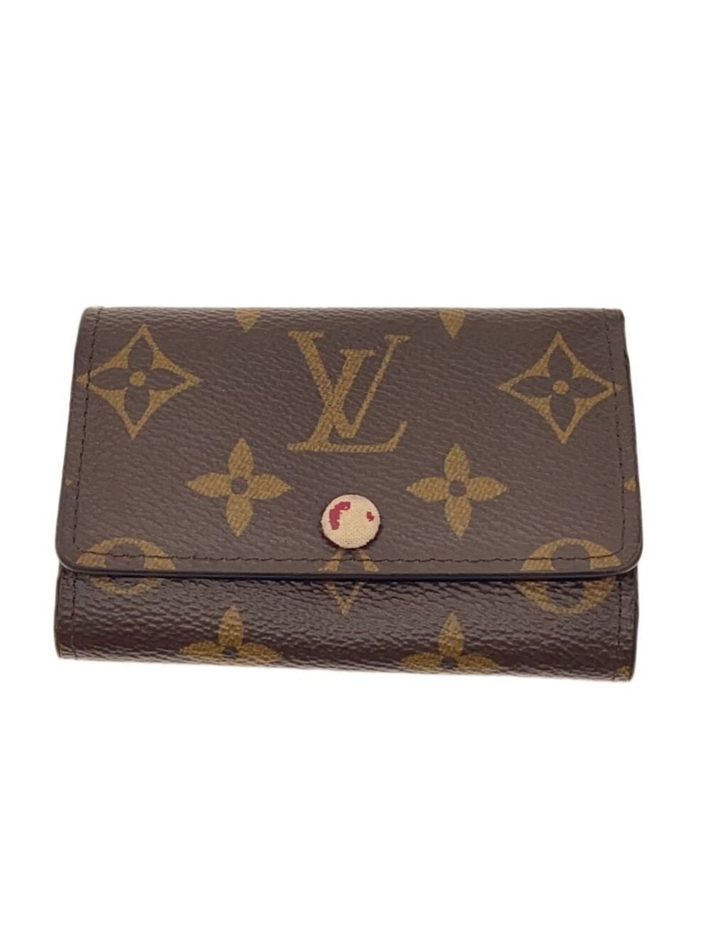 LOUIS VUITTON Multicles Monogram Canvas Fuschia Pink Leather Brown
